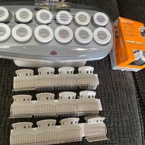 Jilbere de Paris Ceramic Tools Porcelain 12 Hair Rollers w/6 extra jumbo curlers